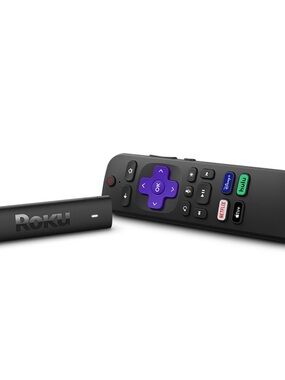 Roku Streaming Stick with Purple D-Pad and Black Remote